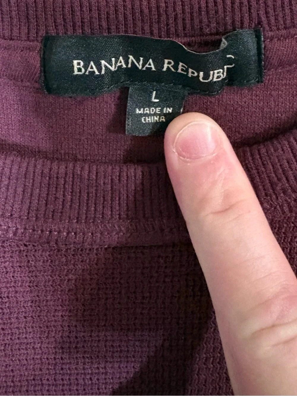 Banana Republic Men's Long Sleeve Crewneck Sweater - Burgundy